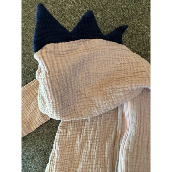 Crinkled Cotton Dino Romper Toddler 18-24m Lavender Zip Up Hooded 1-pc. (EU‎ 90) - Picture 8 of 12